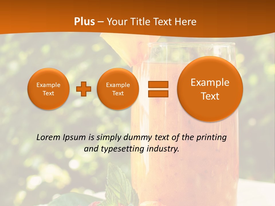 A Glass Of Orange Juice With Raspberries On A Table PowerPoint Template