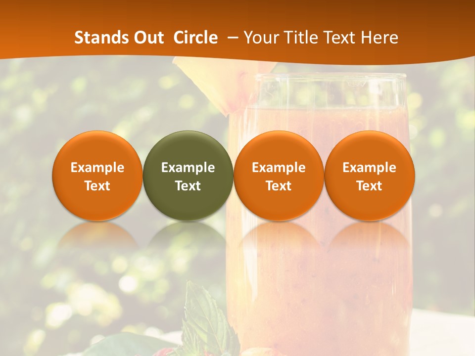 A Glass Of Orange Juice With Raspberries On A Table PowerPoint Template