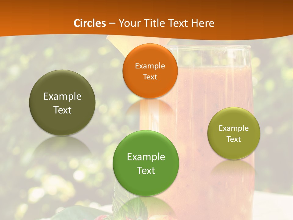 A Glass Of Orange Juice With Raspberries On A Table PowerPoint Template