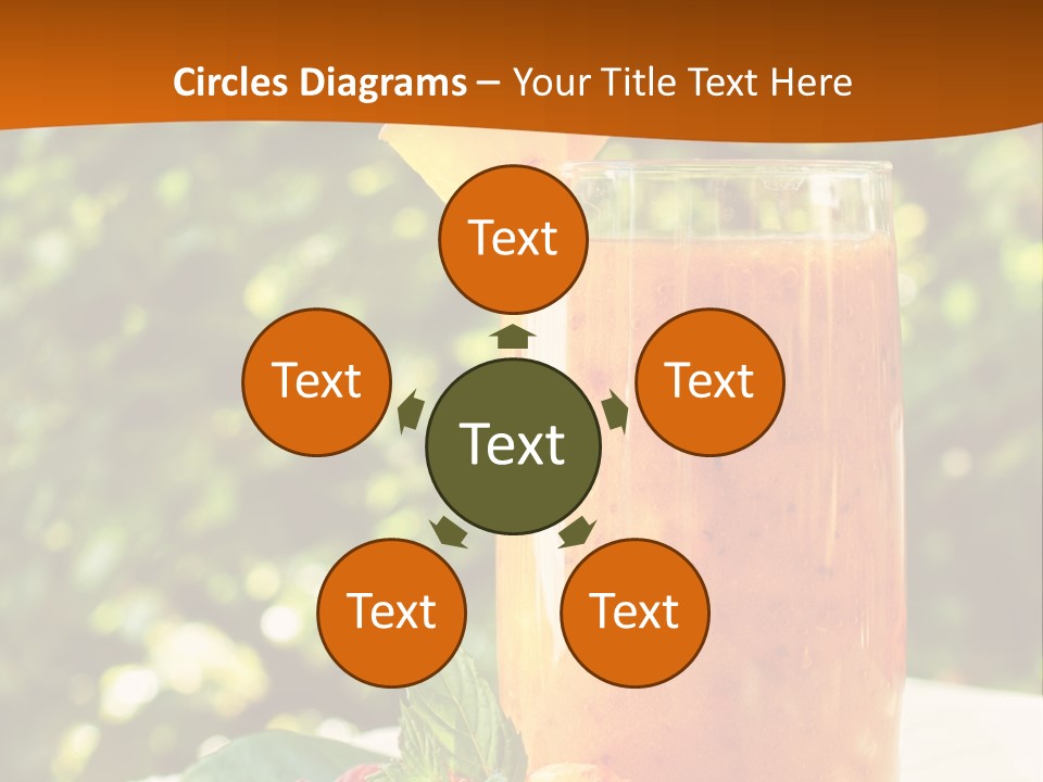 A Glass Of Orange Juice With Raspberries On A Table PowerPoint Template