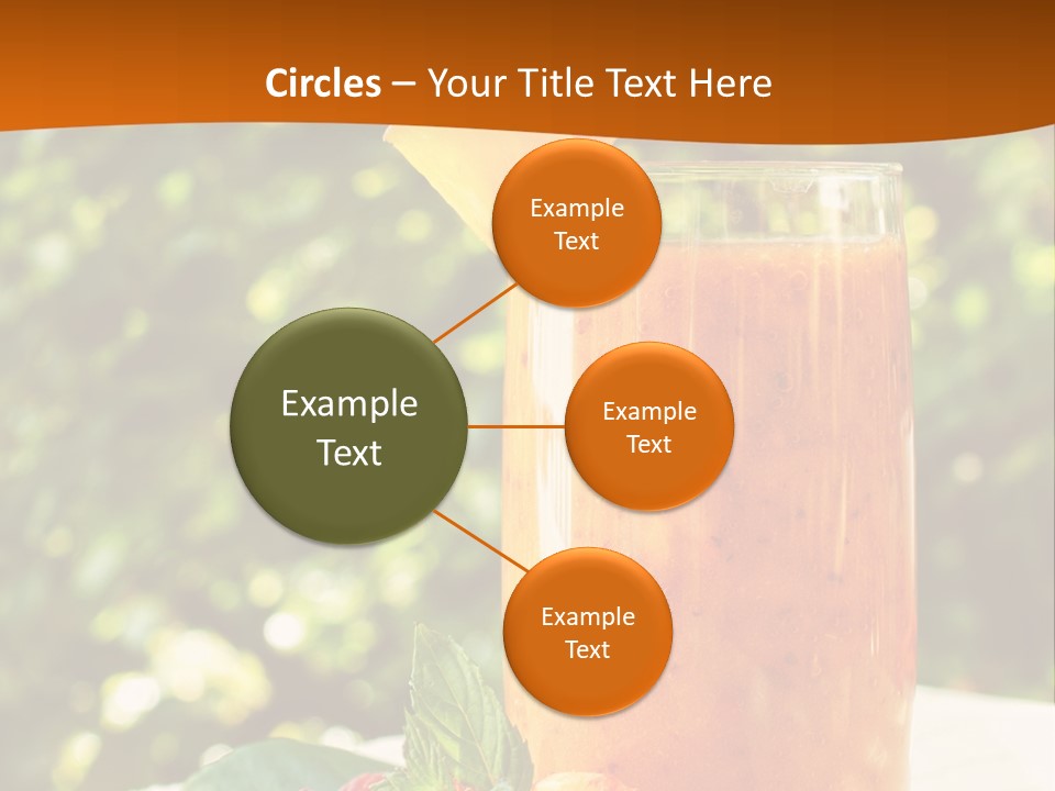 A Glass Of Orange Juice With Raspberries On A Table PowerPoint Template