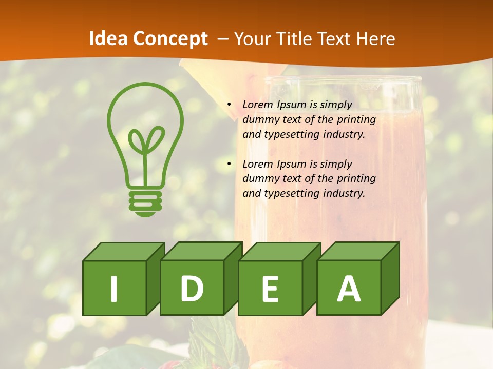 A Glass Of Orange Juice With Raspberries On A Table PowerPoint Template
