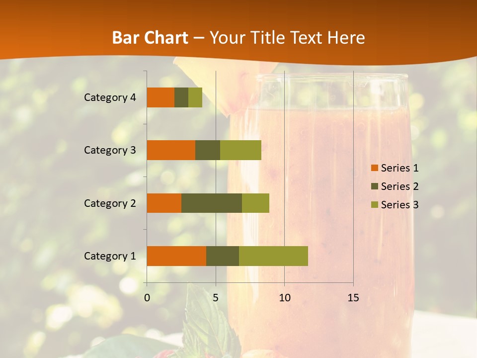 A Glass Of Orange Juice With Raspberries On A Table PowerPoint Template