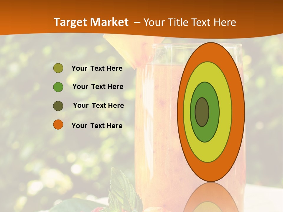 A Glass Of Orange Juice With Raspberries On A Table PowerPoint Template