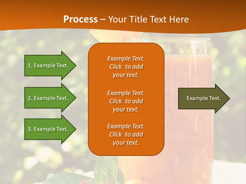 A Glass Of Orange Juice With Raspberries On A Table PowerPoint Template