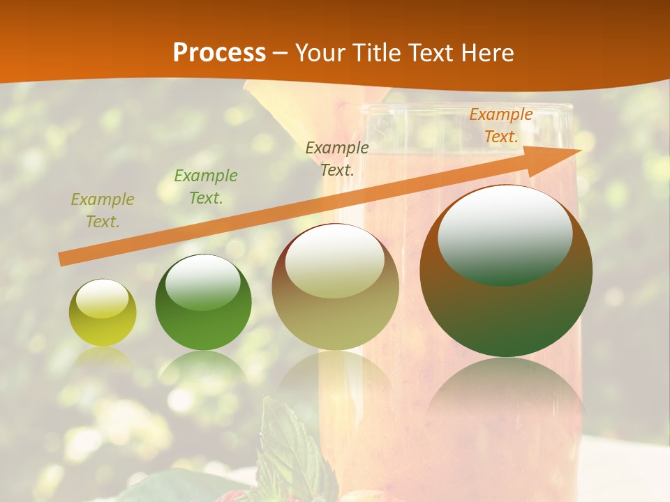 A Glass Of Orange Juice With Raspberries On A Table PowerPoint Template