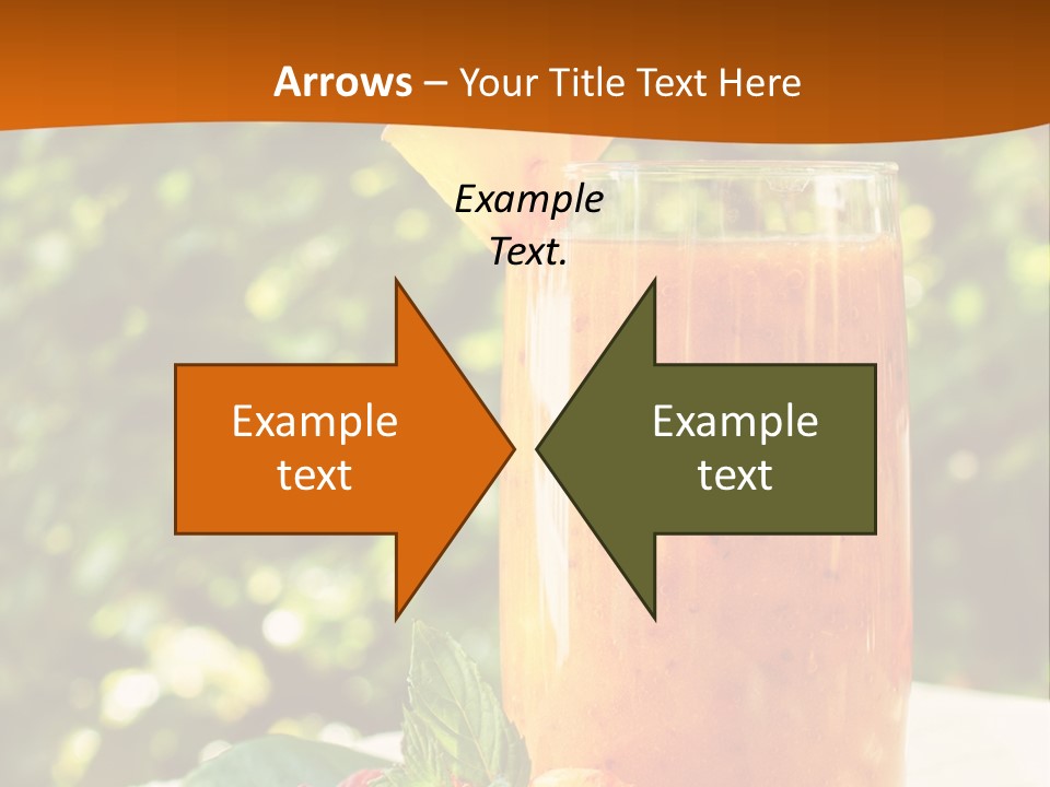 A Glass Of Orange Juice With Raspberries On A Table PowerPoint Template