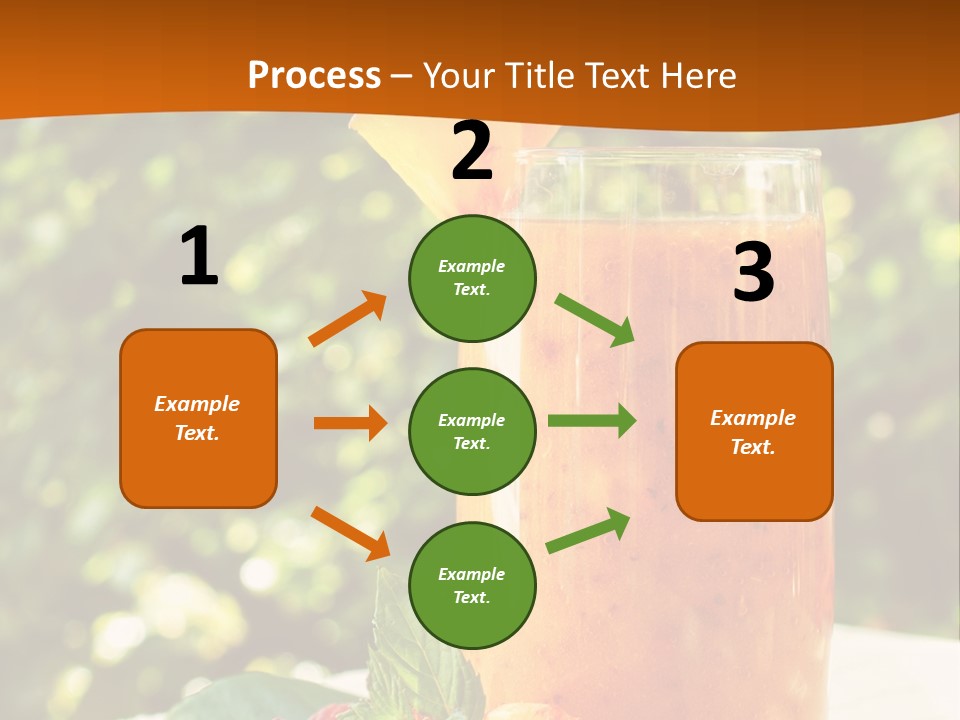 A Glass Of Orange Juice With Raspberries On A Table PowerPoint Template
