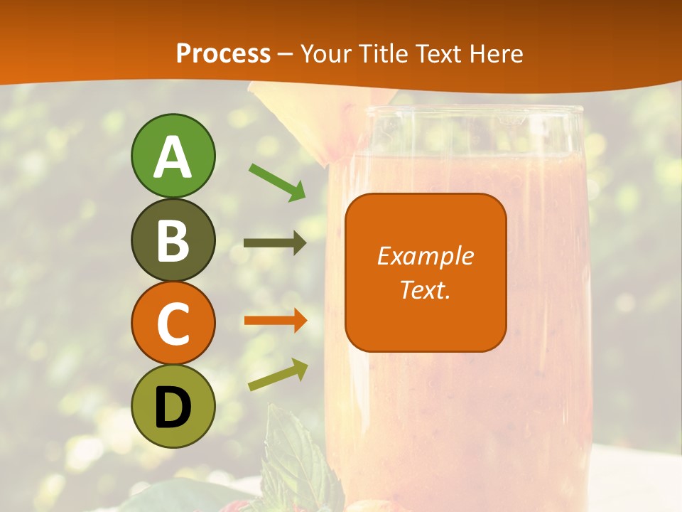 A Glass Of Orange Juice With Raspberries On A Table PowerPoint Template
