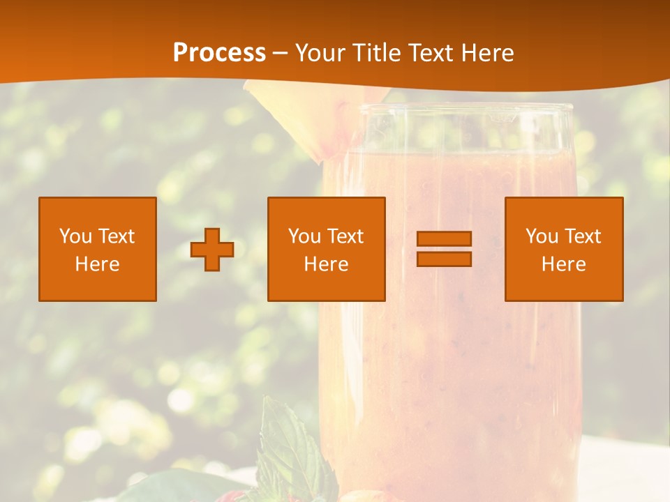 A Glass Of Orange Juice With Raspberries On A Table PowerPoint Template