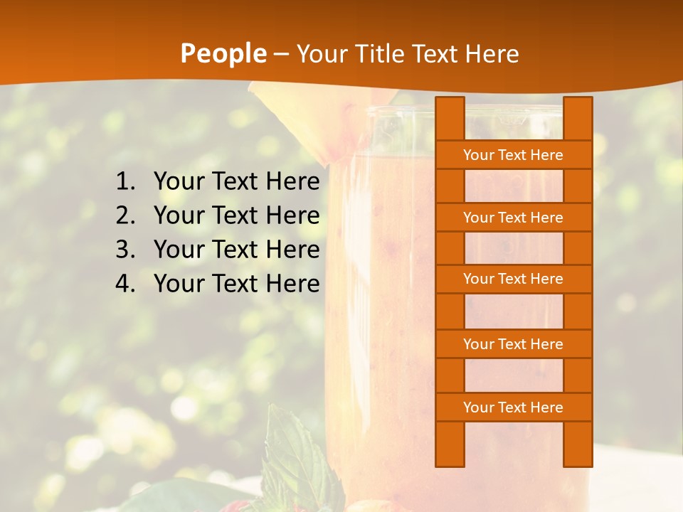 A Glass Of Orange Juice With Raspberries On A Table PowerPoint Template