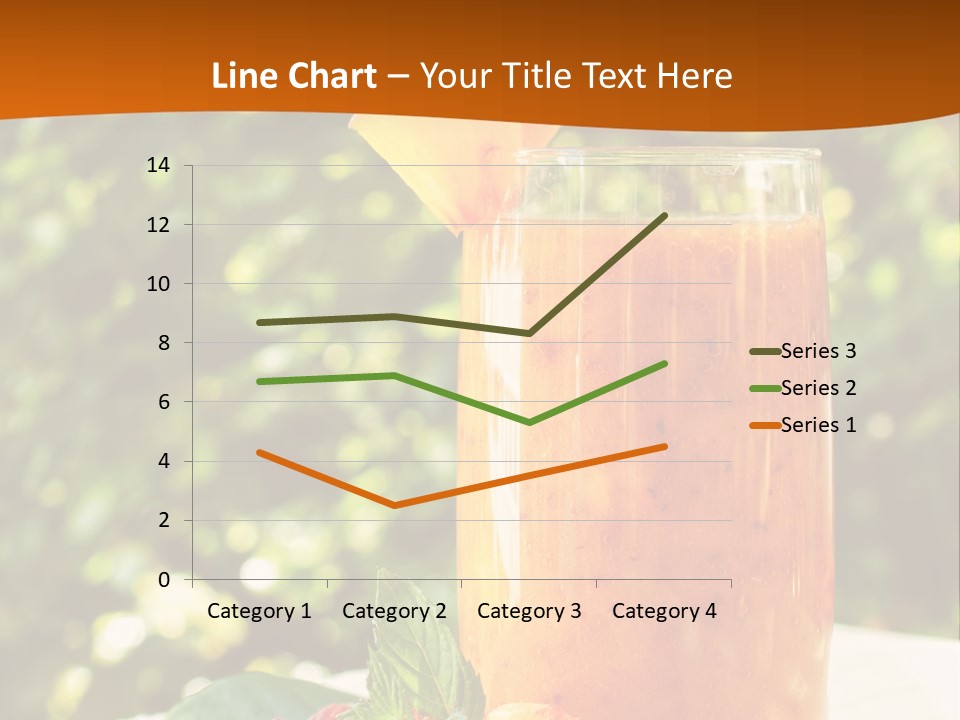 A Glass Of Orange Juice With Raspberries On A Table PowerPoint Template