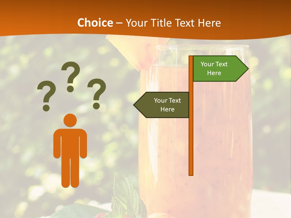A Glass Of Orange Juice With Raspberries On A Table PowerPoint Template