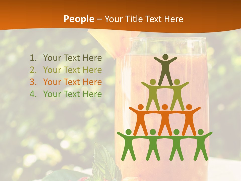 A Glass Of Orange Juice With Raspberries On A Table PowerPoint Template