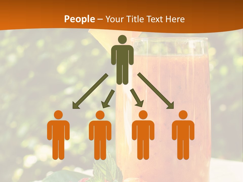 A Glass Of Orange Juice With Raspberries On A Table PowerPoint Template