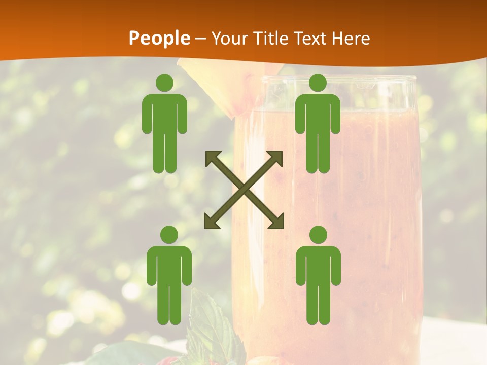 A Glass Of Orange Juice With Raspberries On A Table PowerPoint Template