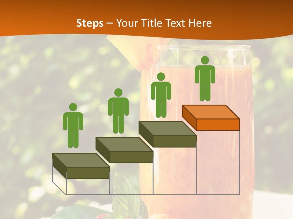 A Glass Of Orange Juice With Raspberries On A Table PowerPoint Template