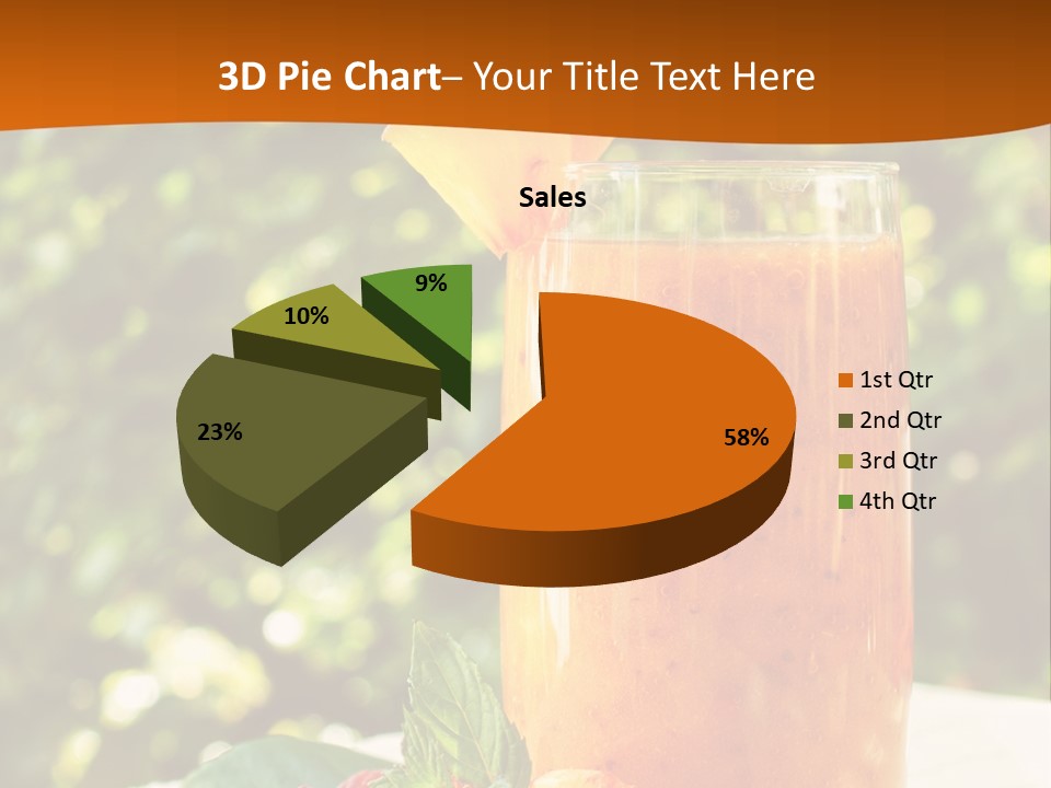 A Glass Of Orange Juice With Raspberries On A Table PowerPoint Template