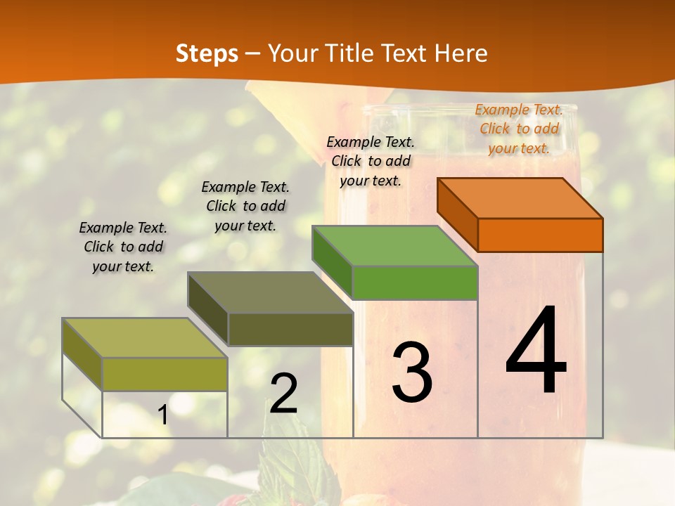 A Glass Of Orange Juice With Raspberries On A Table PowerPoint Template