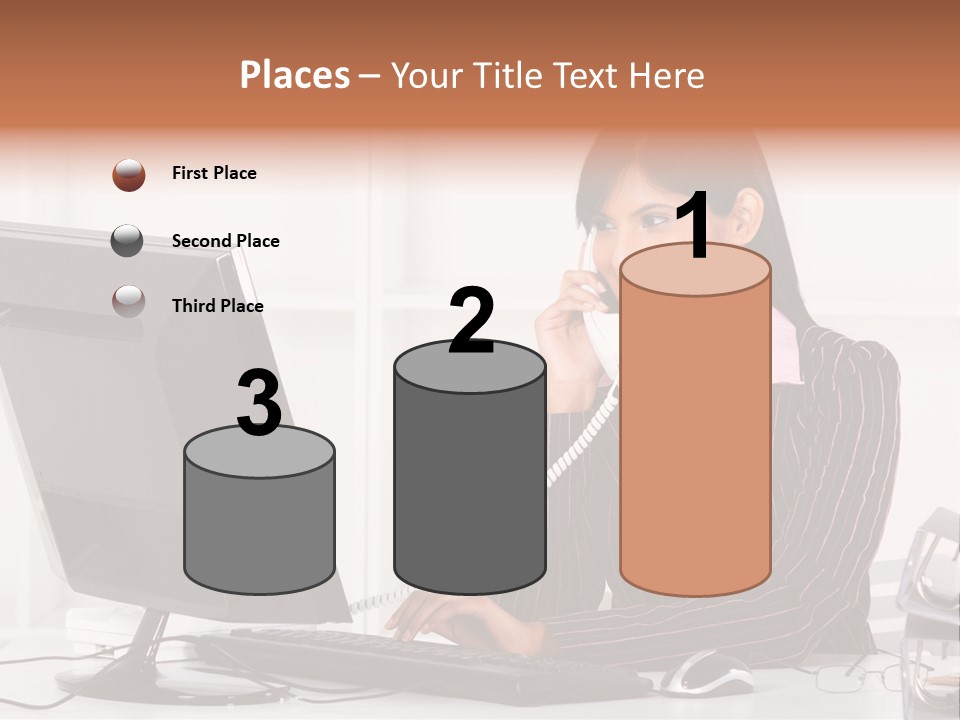 Formal Cheerful Woman PowerPoint Template