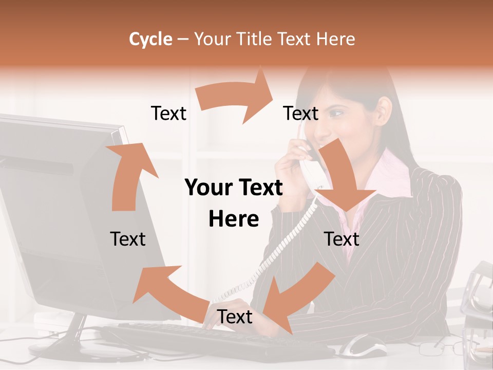 Formal Cheerful Woman PowerPoint Template