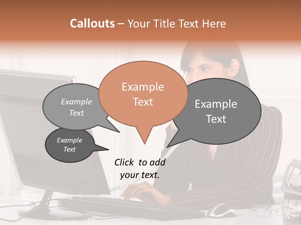 Formal Cheerful Woman PowerPoint Template