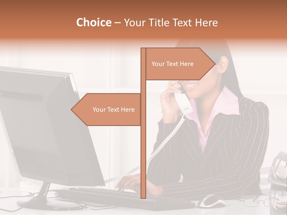 Formal Cheerful Woman PowerPoint Template