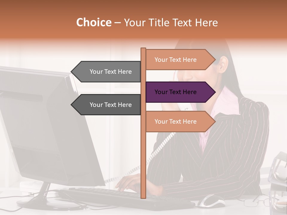 Formal Cheerful Woman PowerPoint Template