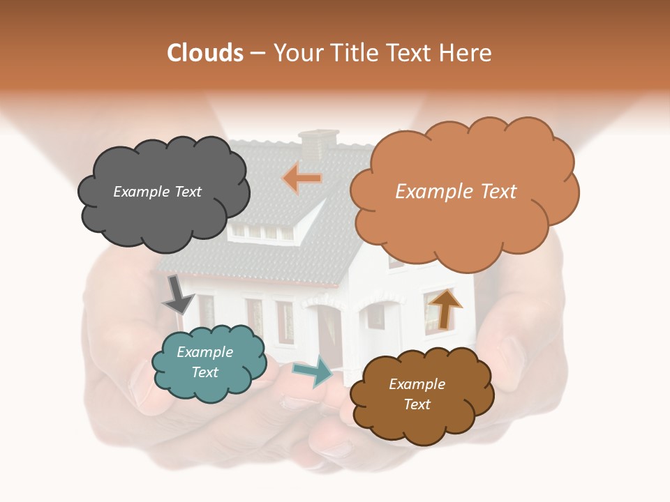 A Person Holding A Small House In Their Hands PowerPoint Template