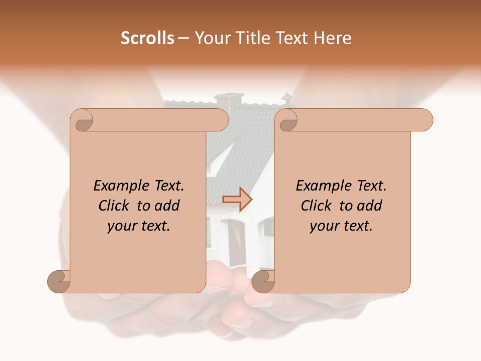 A Person Holding A Small House In Their Hands PowerPoint Template