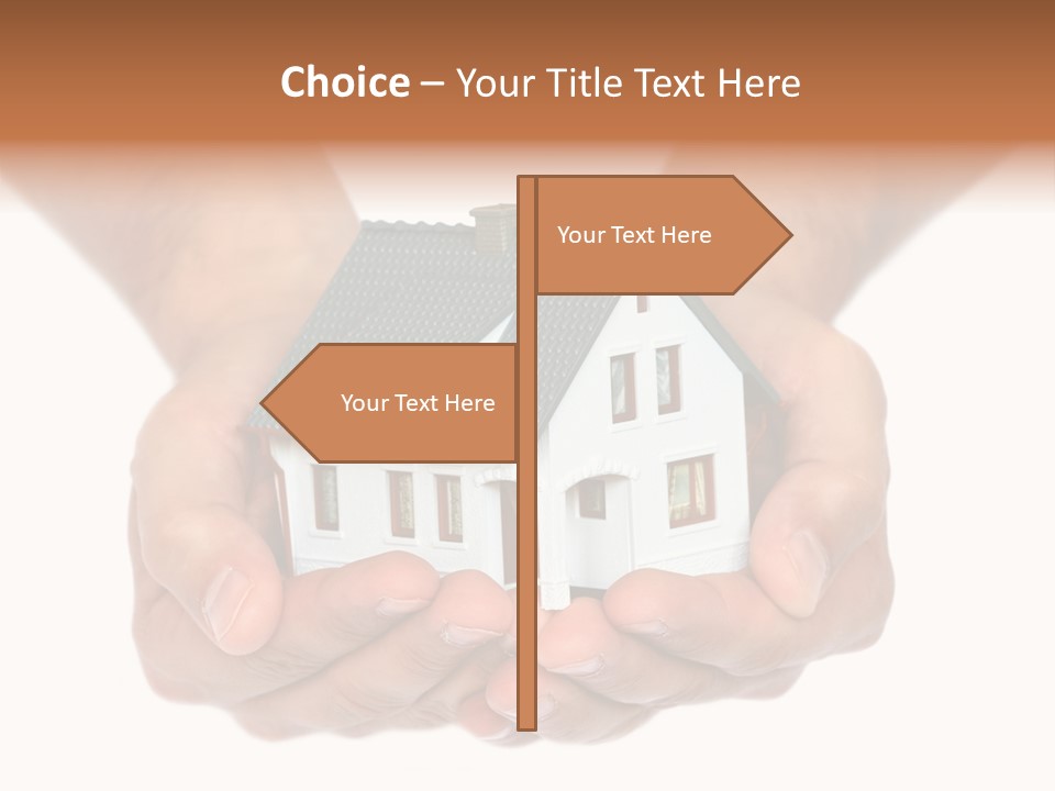 A Person Holding A Small House In Their Hands PowerPoint Template