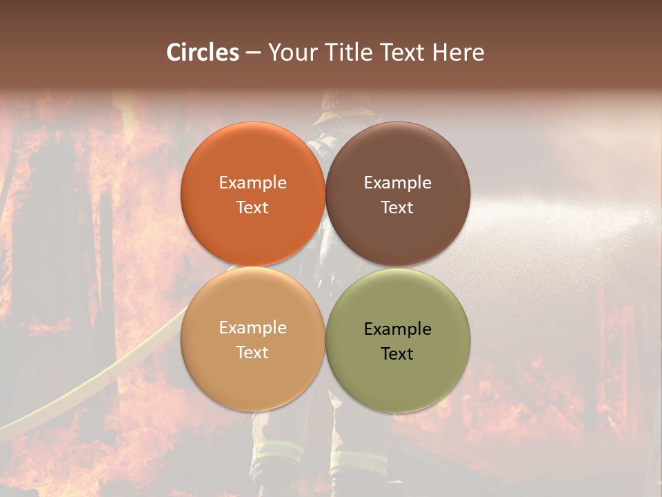 A Firefighter Spraying Water On A Fire PowerPoint Template