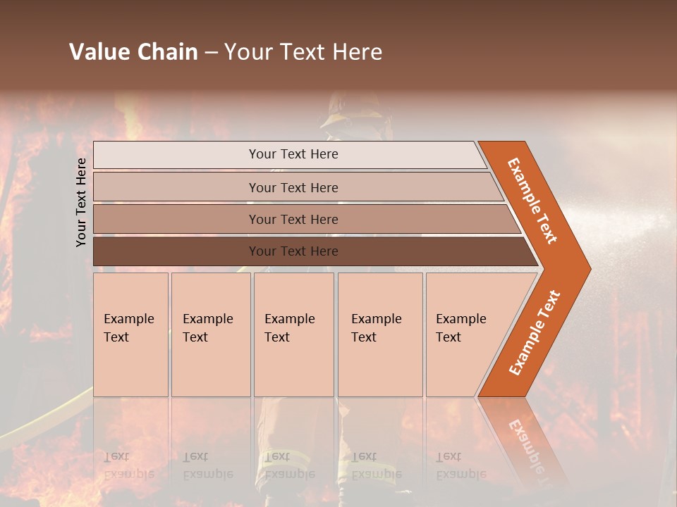A Firefighter Spraying Water On A Fire PowerPoint Template
