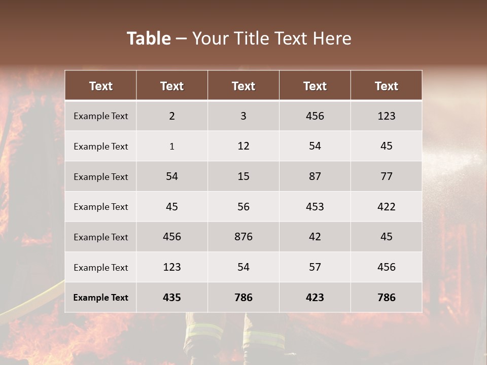 A Firefighter Spraying Water On A Fire PowerPoint Template