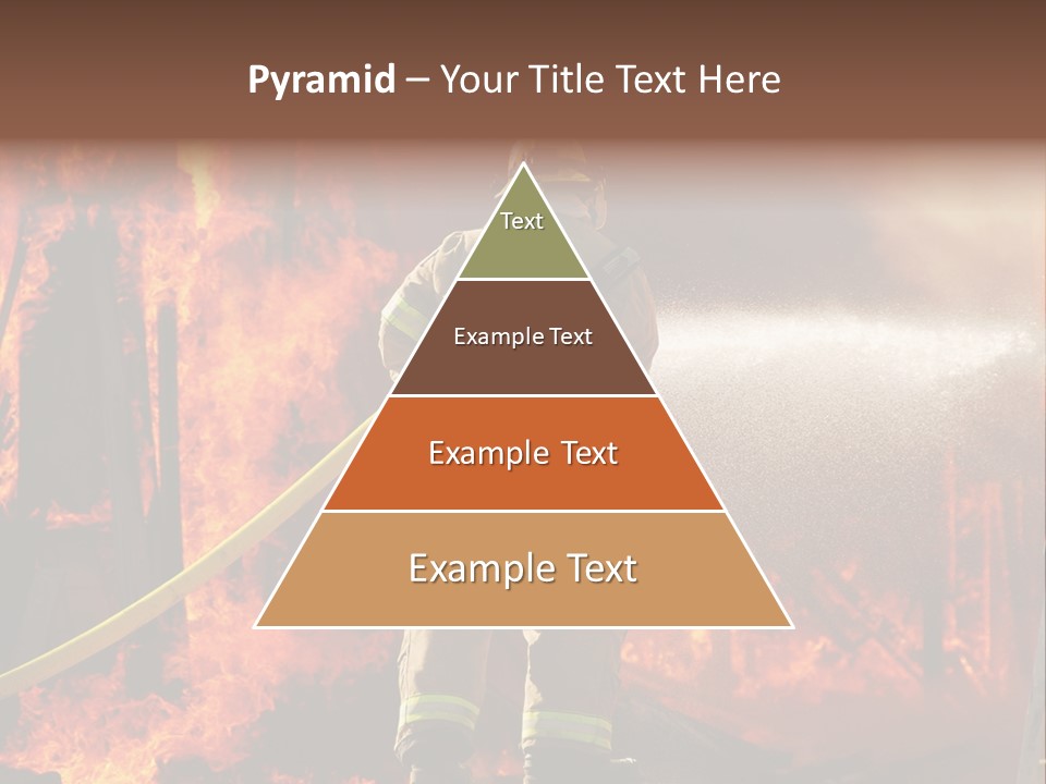 A Firefighter Spraying Water On A Fire PowerPoint Template