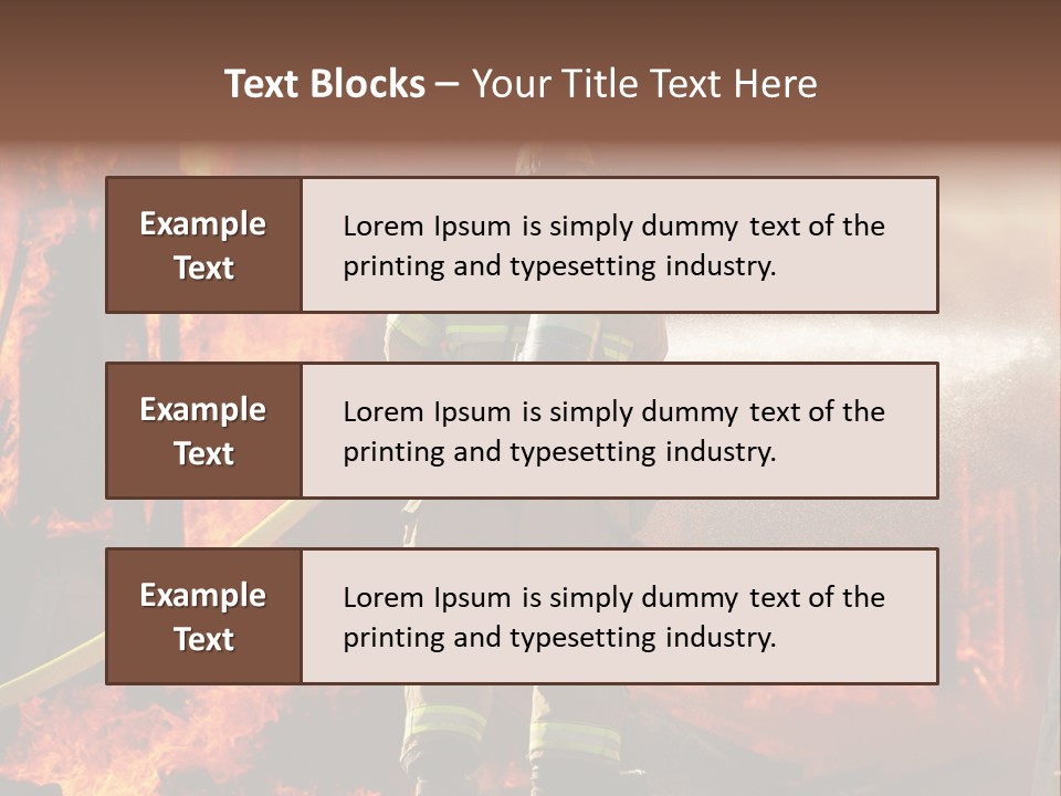A Firefighter Spraying Water On A Fire PowerPoint Template
