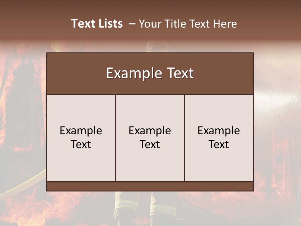 A Firefighter Spraying Water On A Fire PowerPoint Template