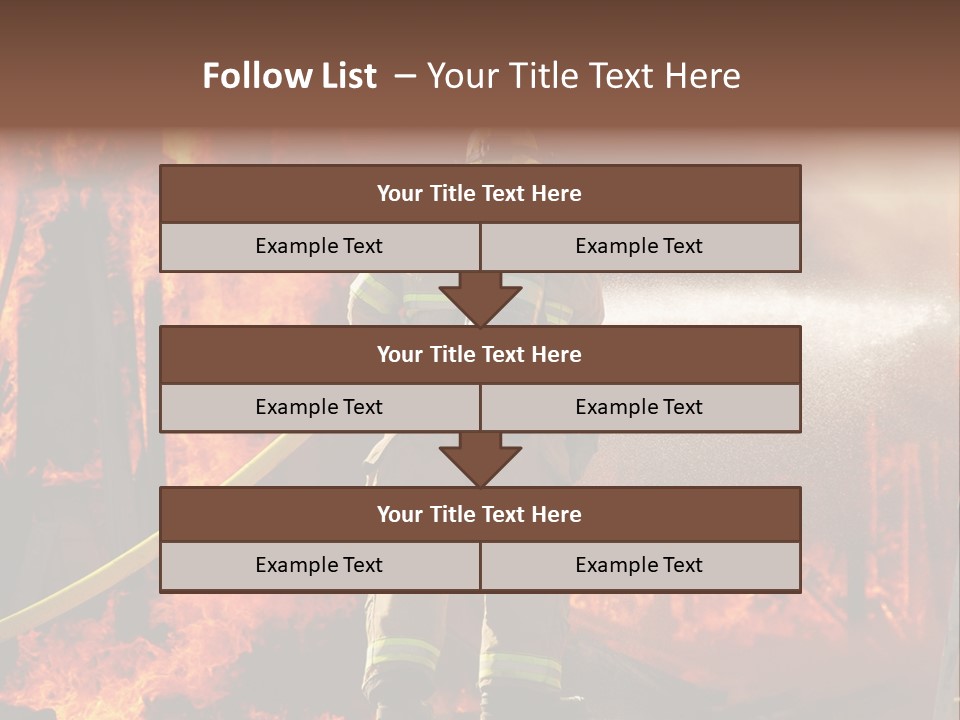 A Firefighter Spraying Water On A Fire PowerPoint Template