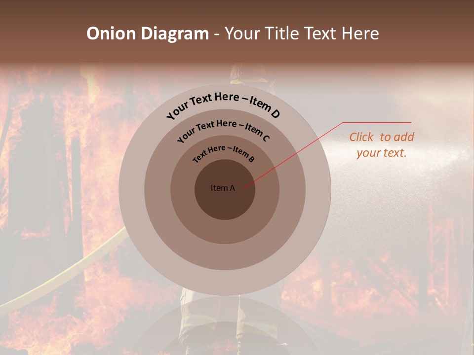 A Firefighter Spraying Water On A Fire PowerPoint Template