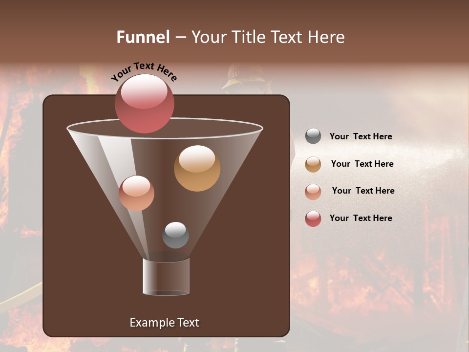 A Firefighter Spraying Water On A Fire PowerPoint Template