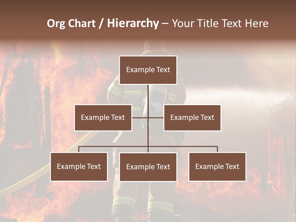 A Firefighter Spraying Water On A Fire PowerPoint Template