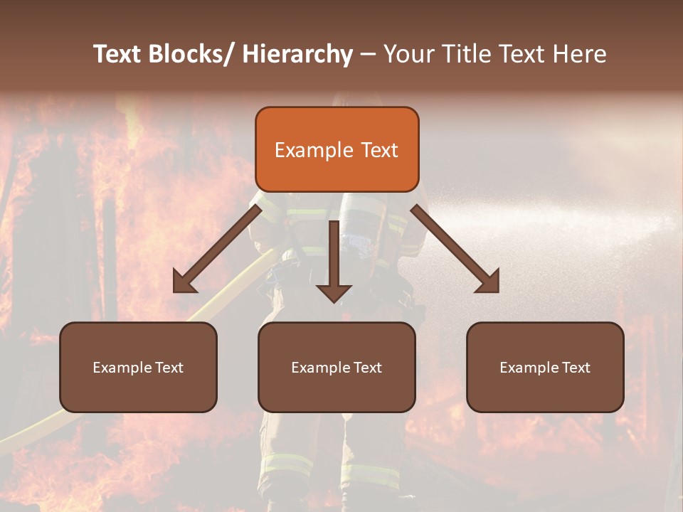 A Firefighter Spraying Water On A Fire PowerPoint Template