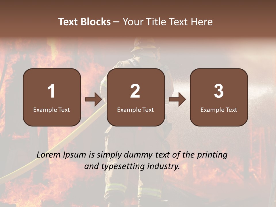 A Firefighter Spraying Water On A Fire PowerPoint Template