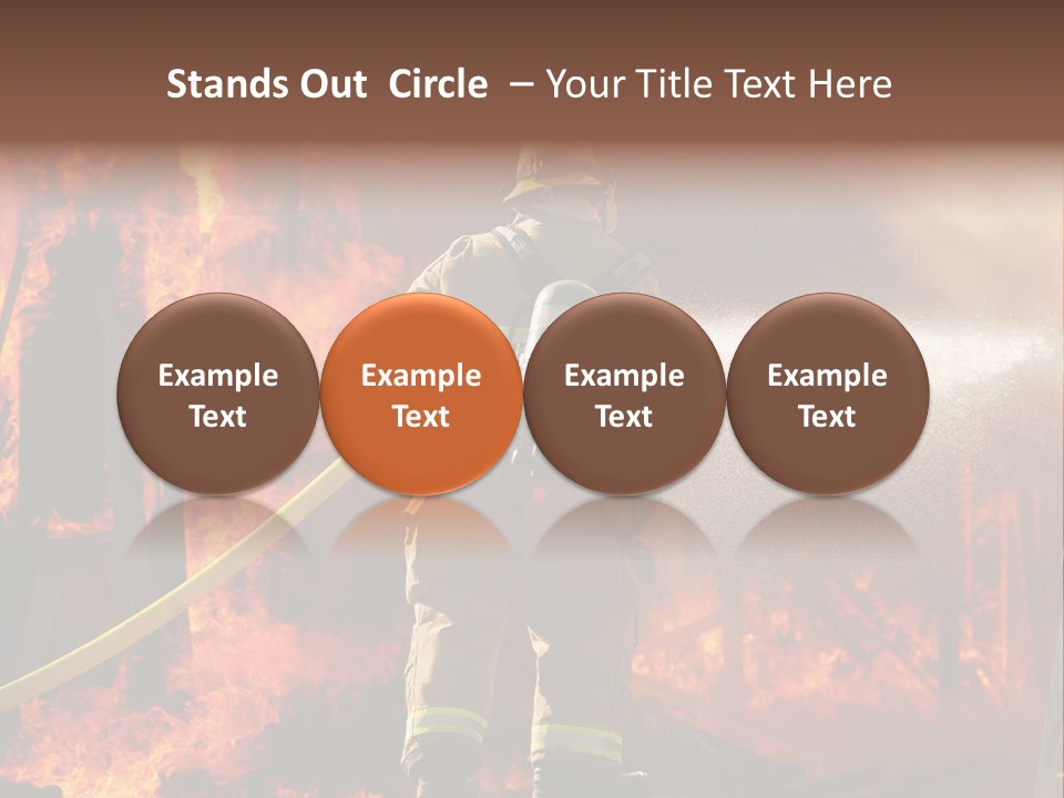 A Firefighter Spraying Water On A Fire PowerPoint Template