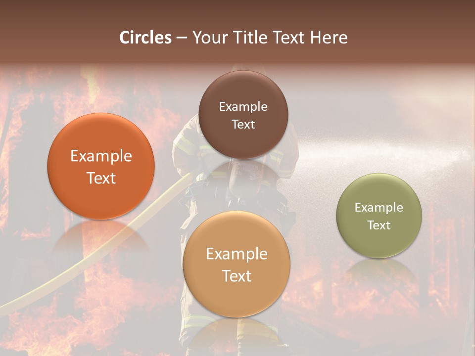 A Firefighter Spraying Water On A Fire PowerPoint Template