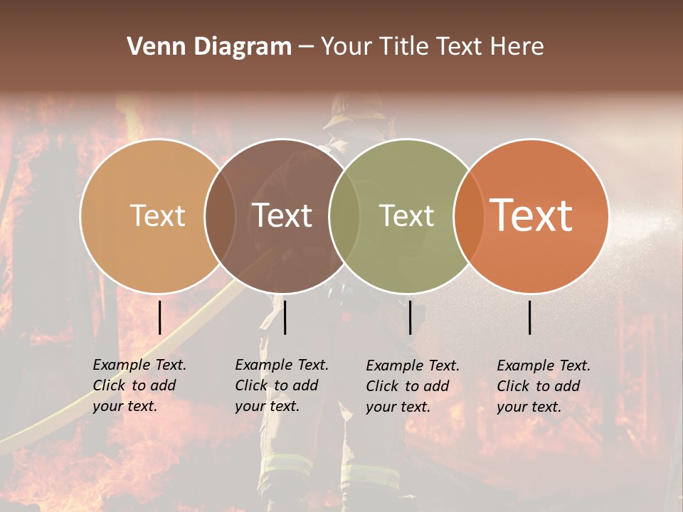 A Firefighter Spraying Water On A Fire PowerPoint Template