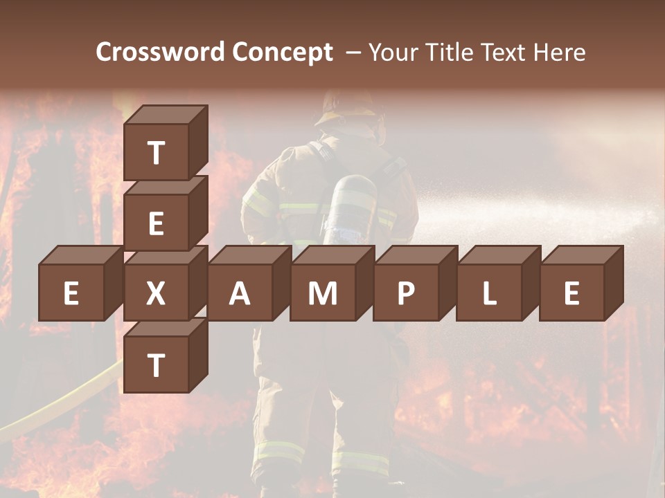 A Firefighter Spraying Water On A Fire PowerPoint Template