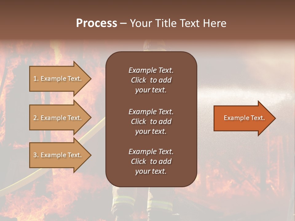 A Firefighter Spraying Water On A Fire PowerPoint Template