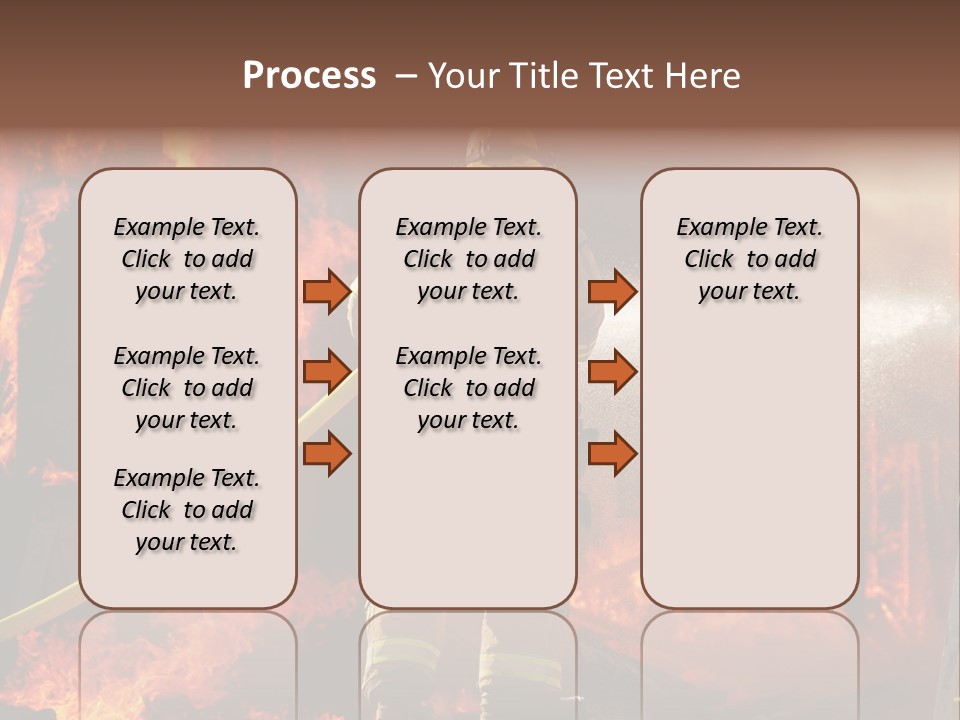 A Firefighter Spraying Water On A Fire PowerPoint Template
