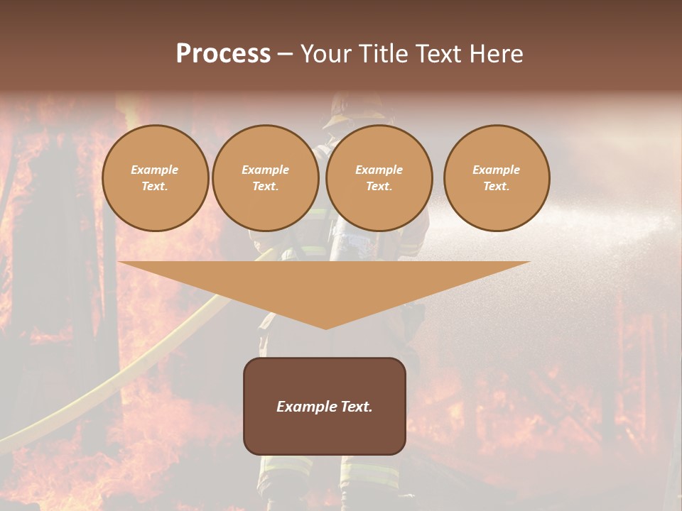 A Firefighter Spraying Water On A Fire PowerPoint Template